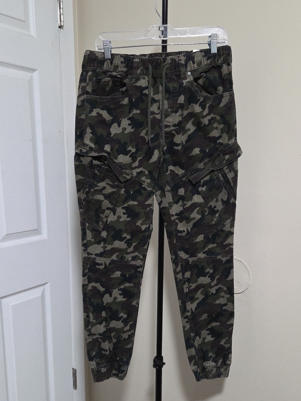 DNM WORKS Camo Cargo Jogger Pants - Green Camo